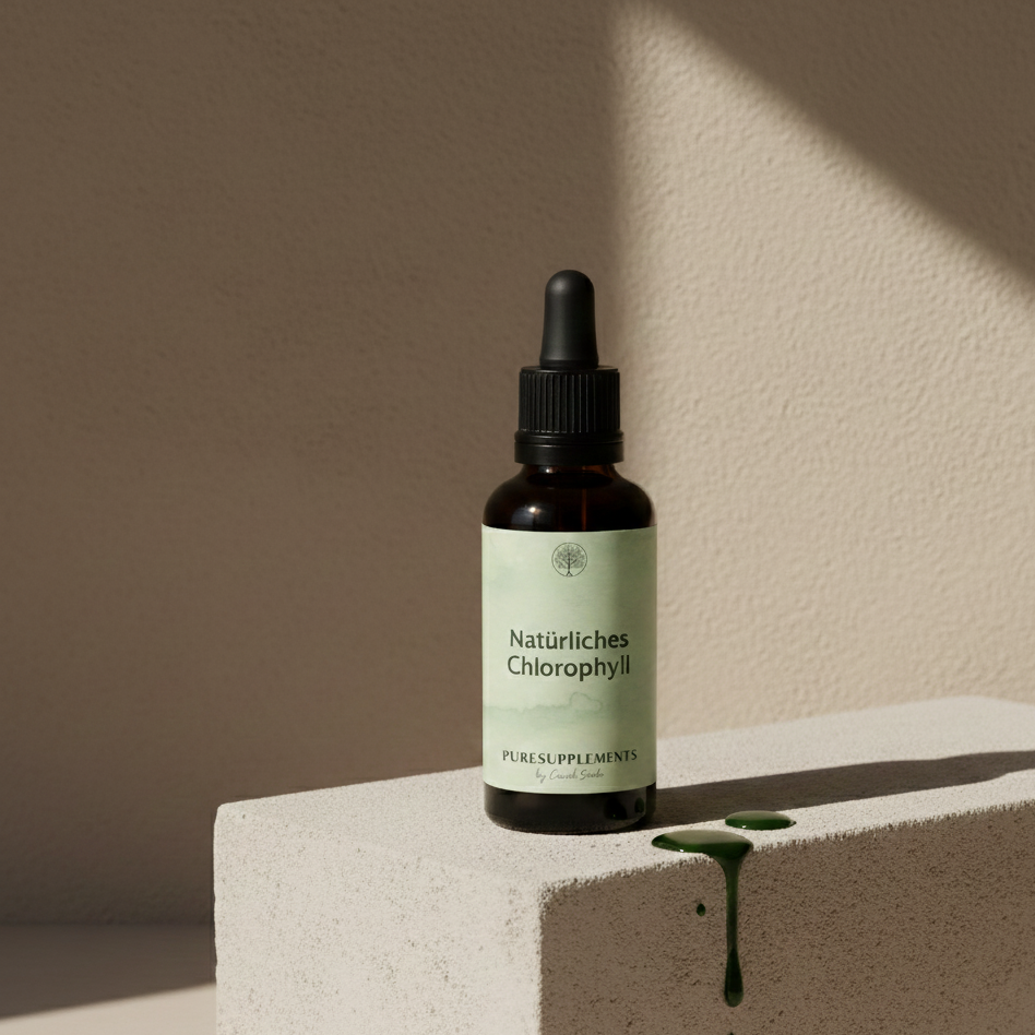 Chlorophyll Tropfen aus Alfalfa