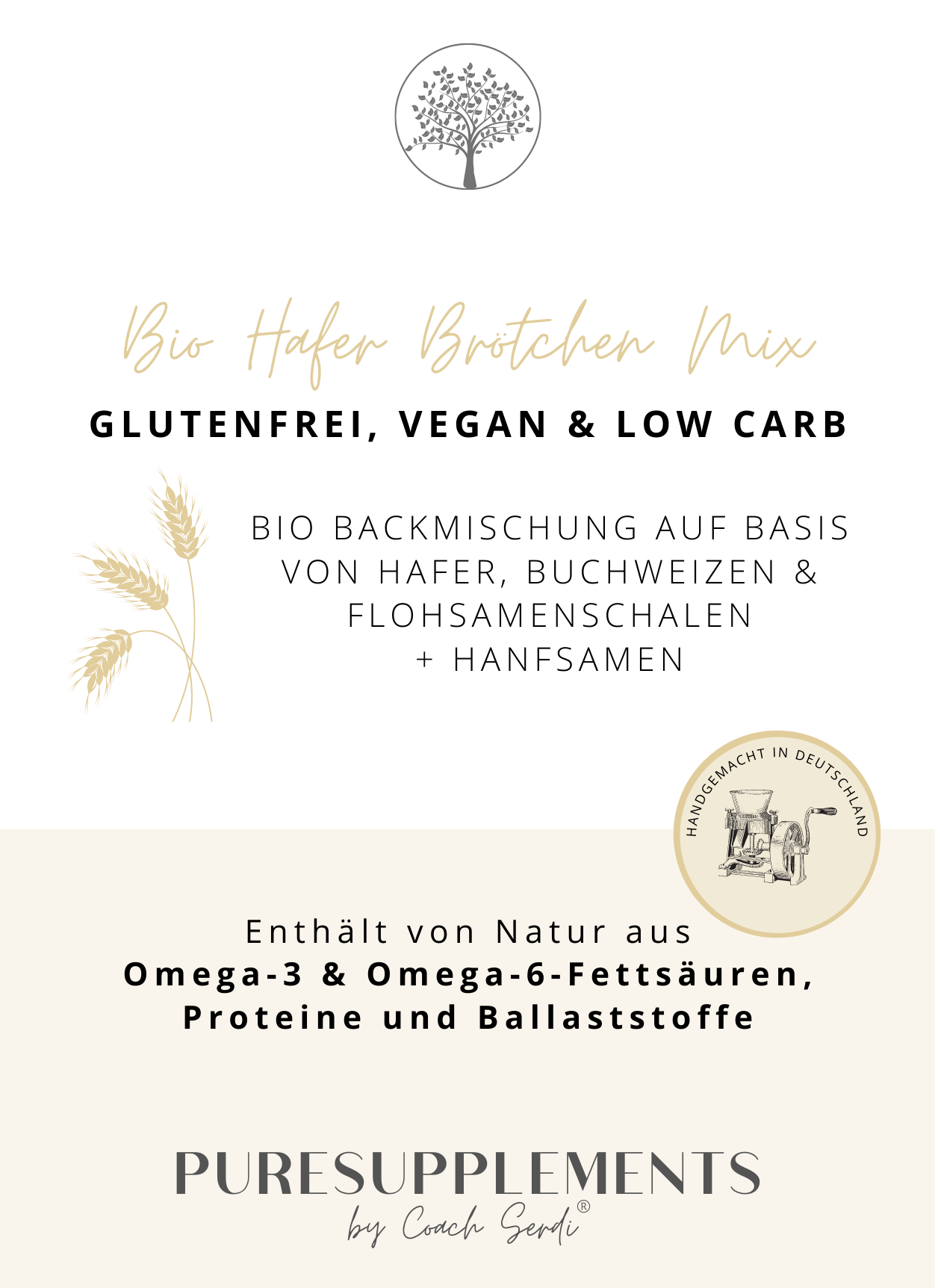 Bio Brötchen Backmischung 300g - Glutenfrei (Low Carb & Handmade)