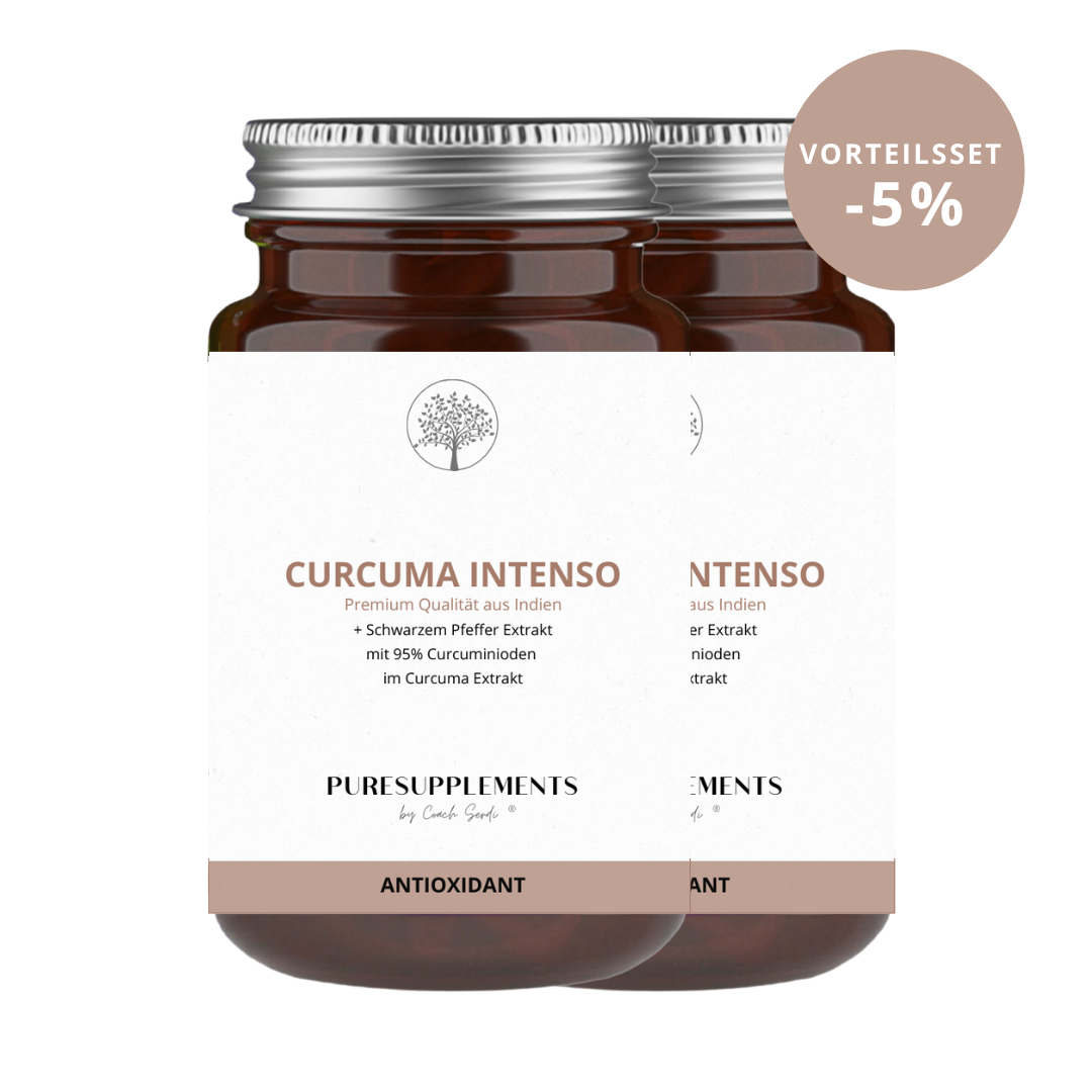 Curcumin Komplex Intenso (Vollspektrum aus longa Curcumaextrakt, Longa Kurcuma Pulver & Schwarzer Pfeffer Extrakt, 95% hoher Anteil an Curcuminoide & Piperin, 180 Kapseln)