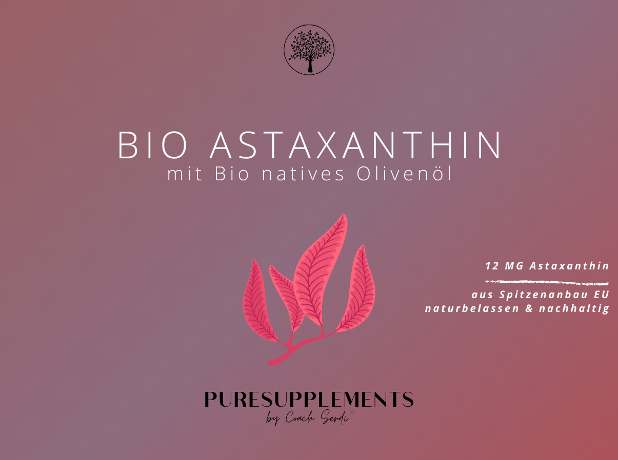 Premium Bio Astaxanthin 12mg mit Bio Olivenöl aus Spitzenanbau Europa (Extra Stark, Hochdosiert, Vollspektrum Komplex, vegan, Kaltpressung nativ, 60 Kapseln)