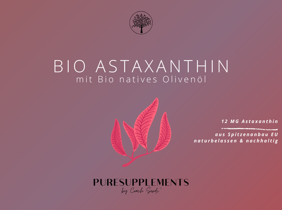 Premium Bio Astaxanthin 12mg mit Bio Olivenöl aus Spitzenanbau Europa (Extra Stark, Hochdosiert, Vollspektrum Komplex, vegan, Kaltpressung nativ, 60 Kapseln)