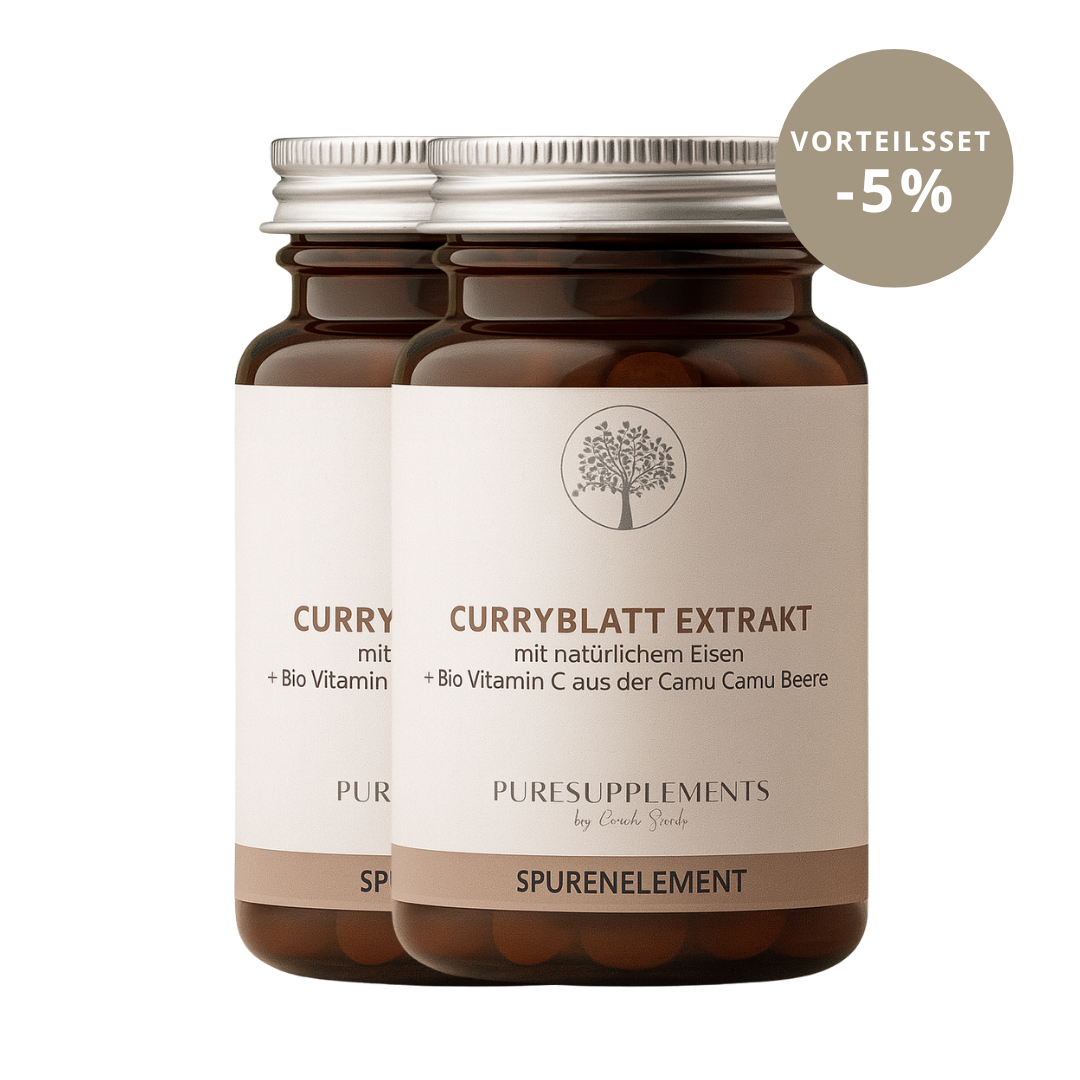 Premium Eisen aus Curryblatt mit Acerola Extrakt  (Eisen + Vitamin C, 120 Kapseln, vegan, 100% pflanzlich, Wasserextraktion)