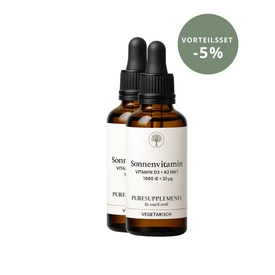 Premium Vitamin D3K2 VEGETARISCH All Trans MK7 Tropfen - 50ML hoch bioverfügbar mit 1700 Tropfen (Europa, Basic, D3 1000IE+ K2 20ug)