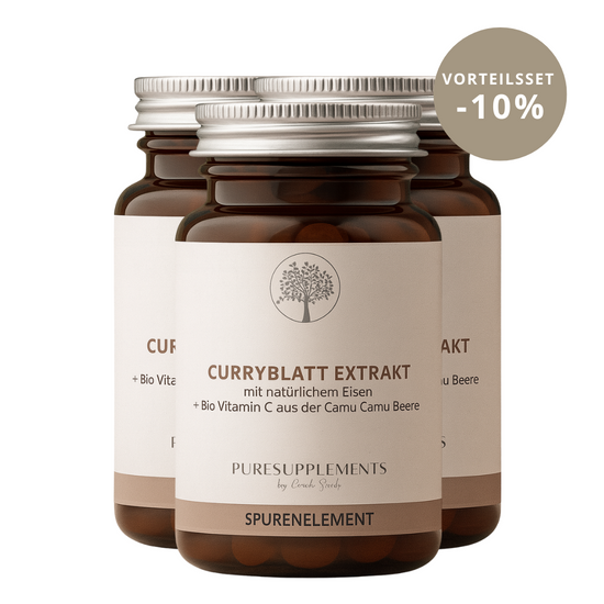 Premium Eisen aus Curryblatt mit Acerola Extrakt  (Eisen + Vitamin C, 120 Kapseln, vegan, 100% pflanzlich, Wasserextraktion)