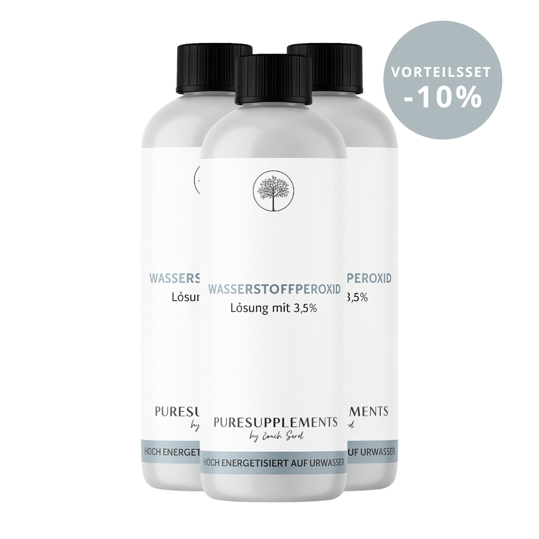 Premium Wasserstoffperoxid H2O2 3,5% hoch energetisiert auf Hexagonalem Urwasser (wpo, Sauerstoff Aktiv, 0% Zusätze, 250ML)
