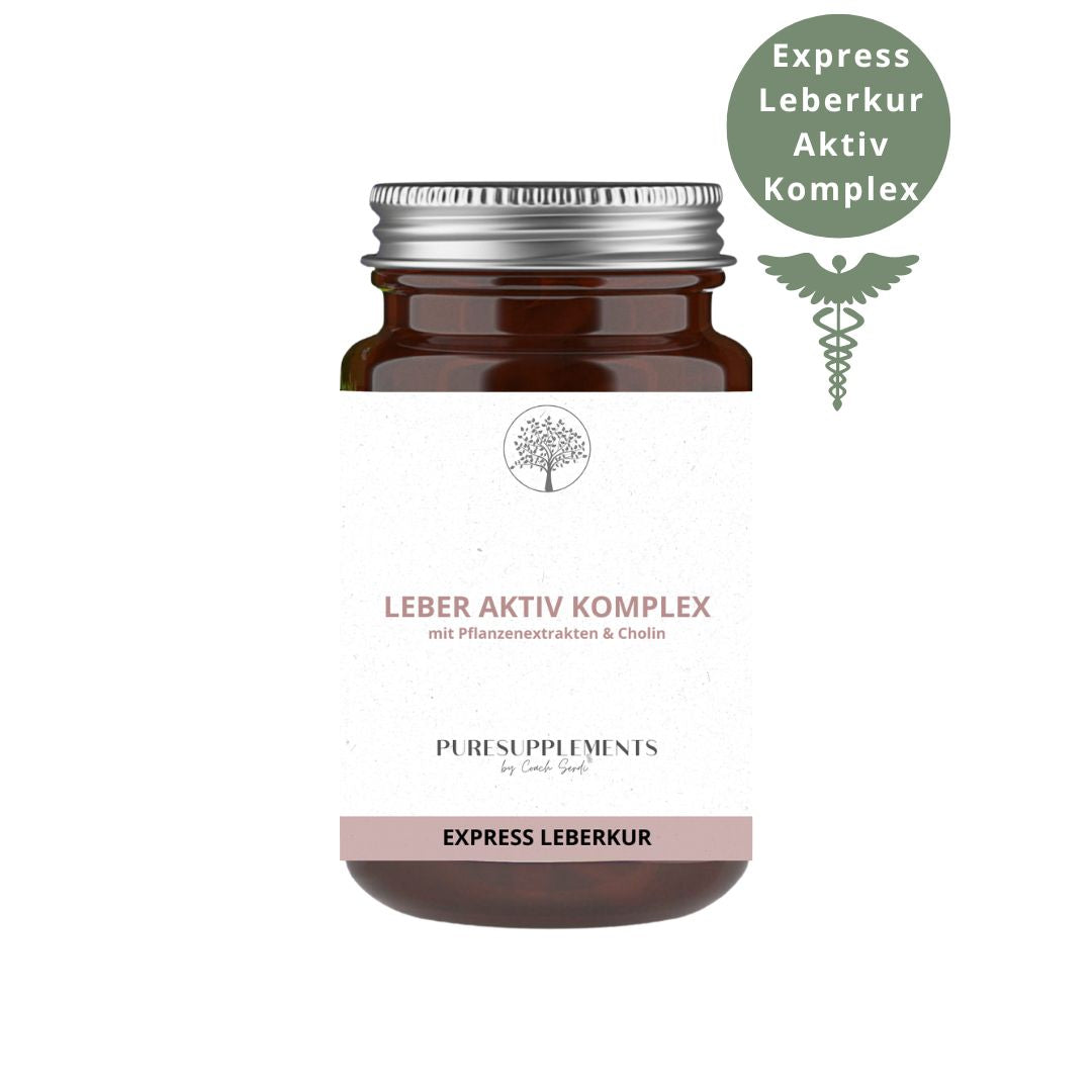 Express Leberkur Komplex aus Pflanzenextrakten mit Cholin (Leber Aktiv, Mariendistelsamen, Artischockenextrakt, Löwenzahnextrakt, Wermutkrautextrakt, Bambussprossenextrakt, 120 Kapseln)