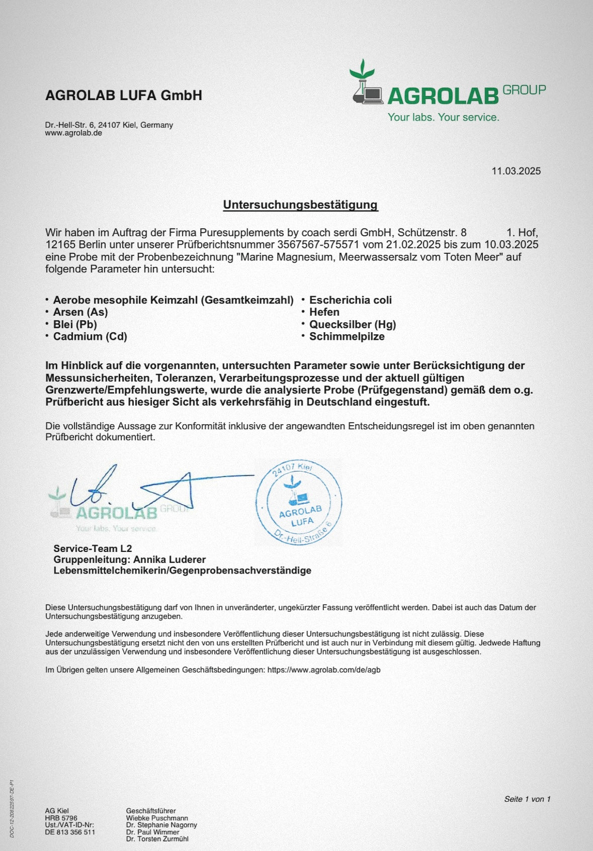 Premium Marine Magnesium Simag™ aus Meerwasserquelle (Hohe Bioverfügbarkeit, Naturquelle, 0% Synthetisch)