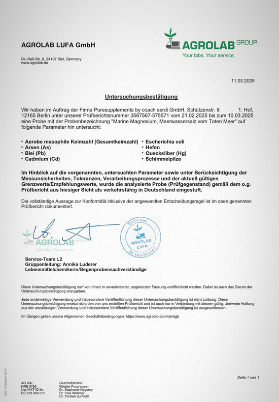 Premium Marine Magnesium Simag™ aus Meerwasserquelle (Hohe Bioverfügbarkeit, Naturquelle, 0% Synthetisch)