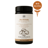 Bio Shiitake Pilz Lentinula edodes Pulver | EU-Anbau | Mironglas | 100 g