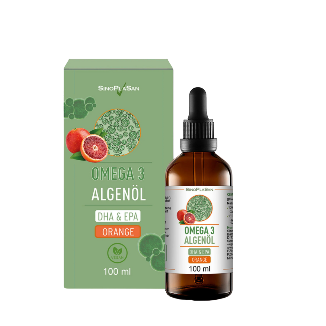 Omega 3 Algenöl  DHA + EPA (Blutorange, vegan, 100ML)