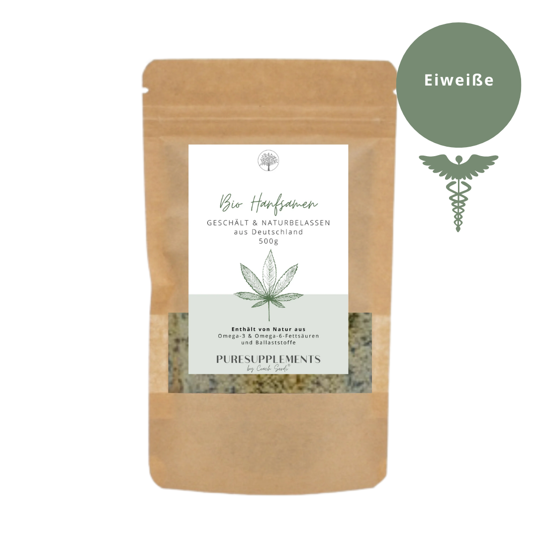 Premium Bio Hanfsamen geschält 500g aus Spitzenanbau Deutschland (Rohkost-Vegan)