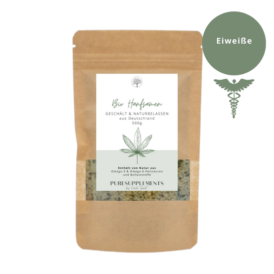 Premium Bio Hanfsamen geschält 500g aus Spitzenanbau Deutschland (Rohkost-Vegan)