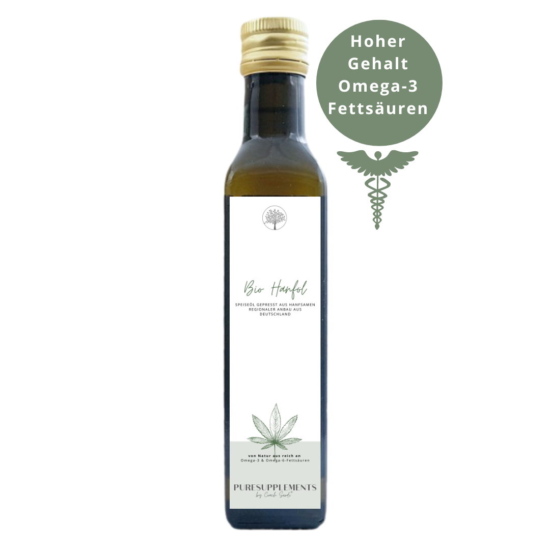 Premium Bio Hanföl 250ML aus Spitzenanbau Deutschland (ROHKOST-VEGAN)