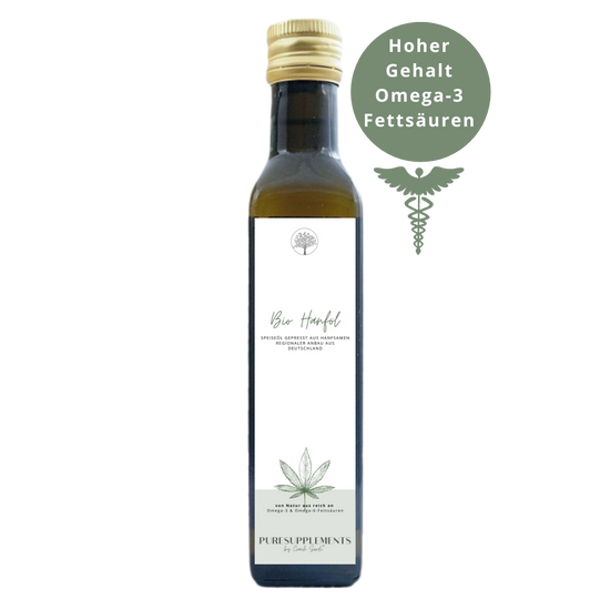 Premium Bio Hanföl 250ML aus Spitzenanbau Deutschland (ROHKOST-VEGAN)