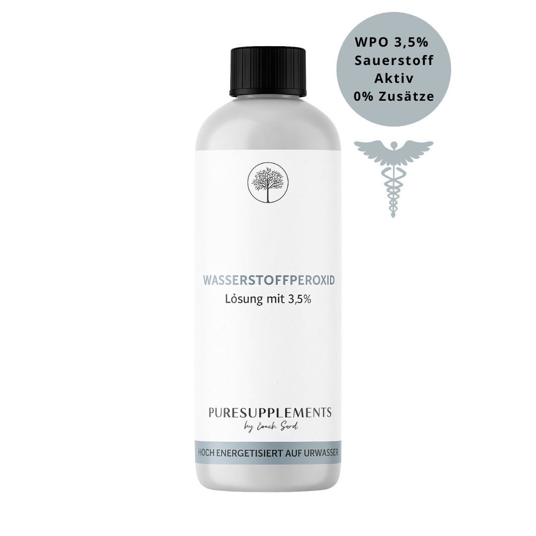 Premium Wasserstoffperoxid H2O2 3,5% hoch energetisiert auf Hexagonalem Urwasser (wpo, Sauerstoff Aktiv, 0% Zusätze, 250ML)