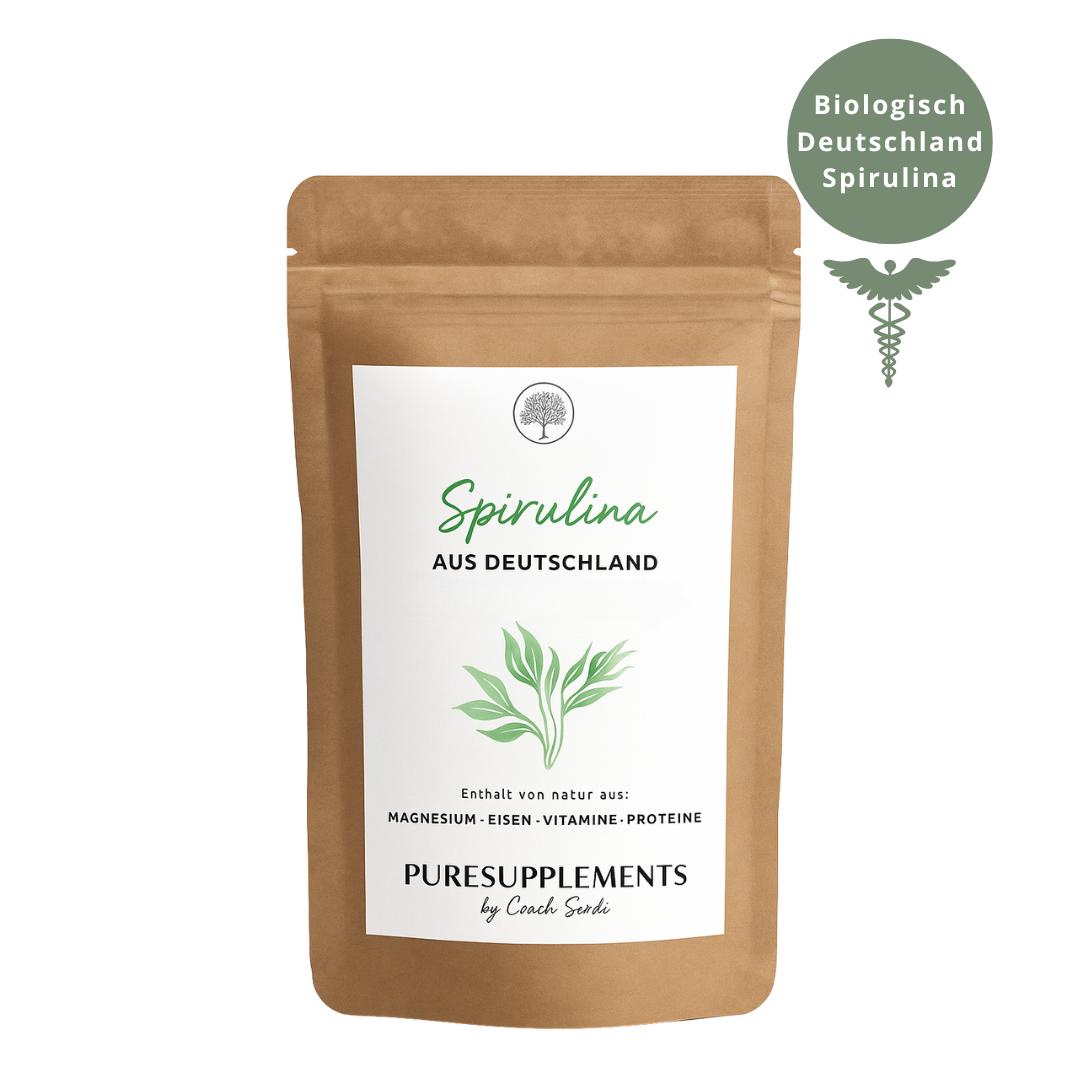 Premium deutsche Spirulina Pulver 100% Rohkost (Regional, biologisch hohe Reinheit, 150g)
