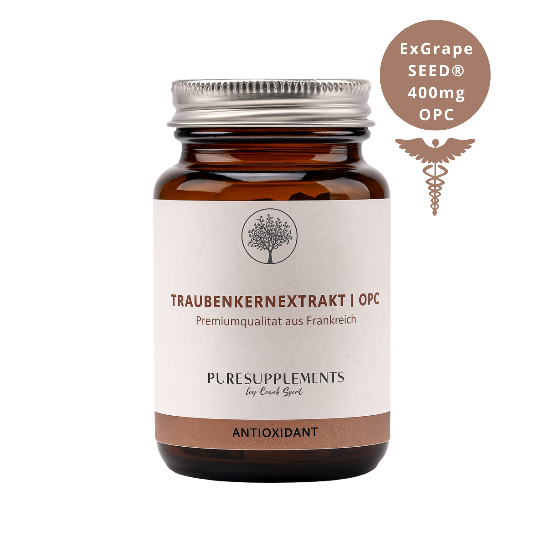 Premium Nativ-OPC 400mg ExGrape SEED® Traubenkernextrakt aus Spitzenanbau Frankreich (Rebsorten Pinot und Chardonnay, hochreine Wasserextraktion, Sulfit-frei, echtes OPC)