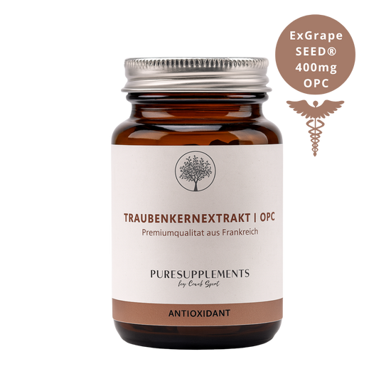 Premium Nativ-OPC 400mg ExGrape SEED® Traubenkernextrakt aus Spitzenanbau Frankreich (Rebsorten Pinot und Chardonnay, hochreine Wasserextraktion, Sulfit-frei, echtes OPC)