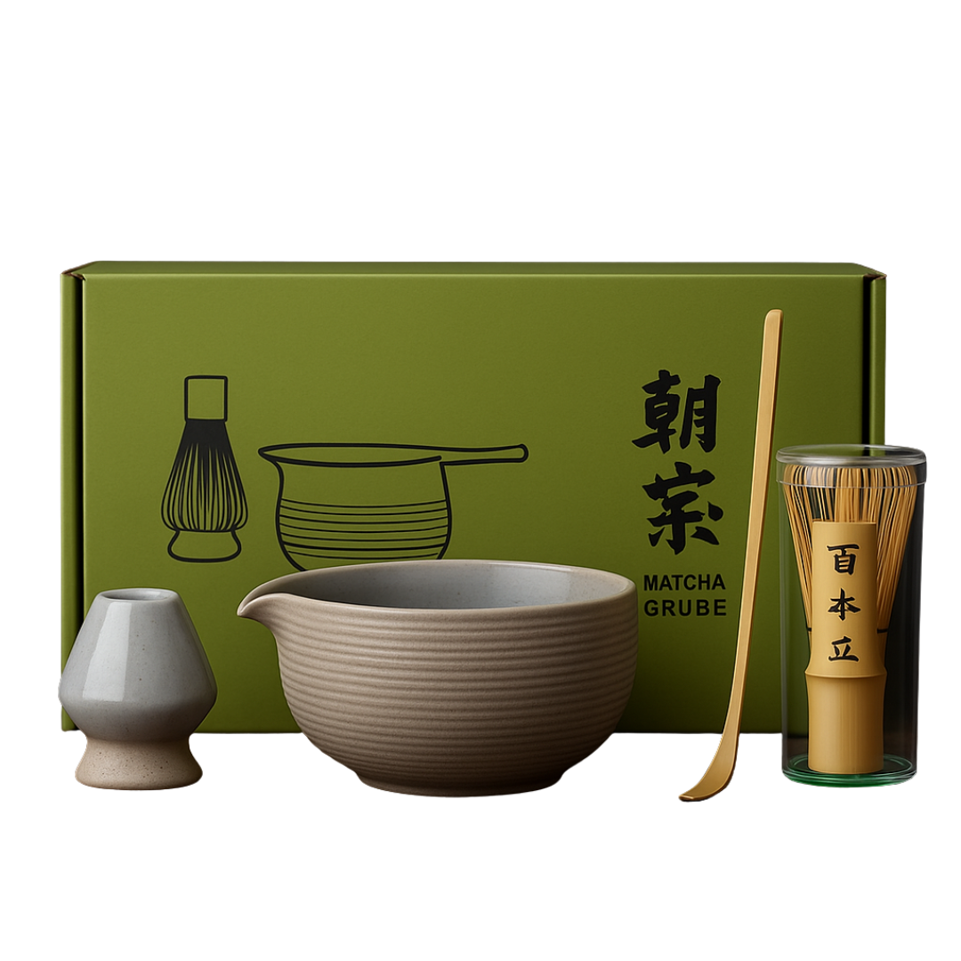 Premium Vintage Kagoshima Matcha Set 4-teilig | Keramik & handgefertigt