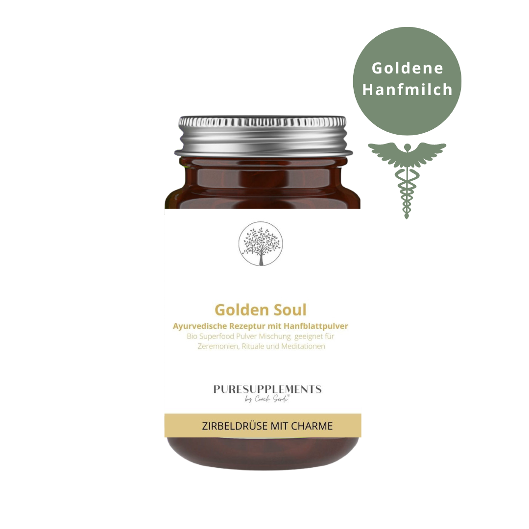 Bio Golden Soul nach traditionell ayurvedische Rezeptur (Goldene Hanfmilch, Rohkost Pulver, Regional, Glas, 100g)