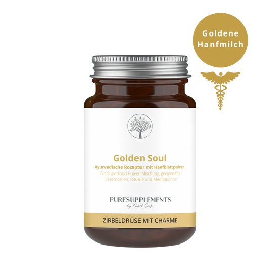 Bio Golden Soul nach traditionell ayurvedische Rezeptur (Goldene Hanfmilch, Rohkost Pulver, Regional, Glas, 100g)