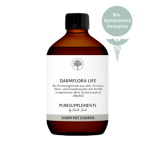 Premium Bio DARMFLORA LIFE Symbiotika Enzym-Fermentgetränk mit 30 Bakterienkulturen Komplex (500ml, ohne Zucker- und Alkoholzusatz, Darm mit Charme)