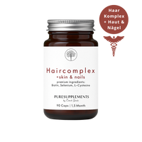 Premium Unisex Haarkomplex + Haut & Nägel (Amino L-Methionin & L-Cystein, Selen, Guavenblattextrakt Zink, Curryblattextrakt Eisen, Kupfer, Bambussprossen Silizium, MSM, Bio Camu Camu Vitamin C, Buchweizen Biotin, 90 Kapseln für Haare)
