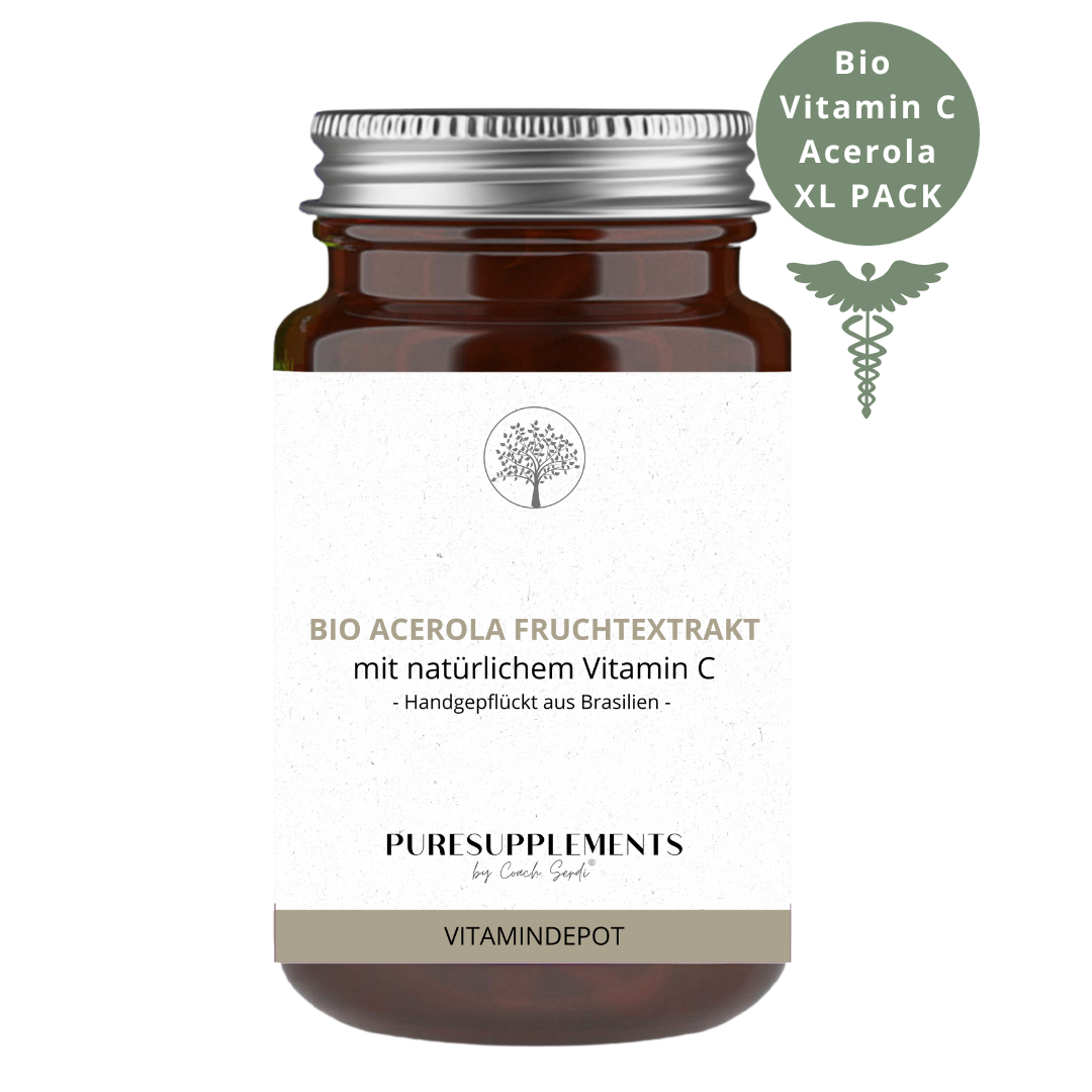 Premium Bio Acerola Kirsche Vitamin C hochdosiert 17% (Wildwuchs, XL Pack)
