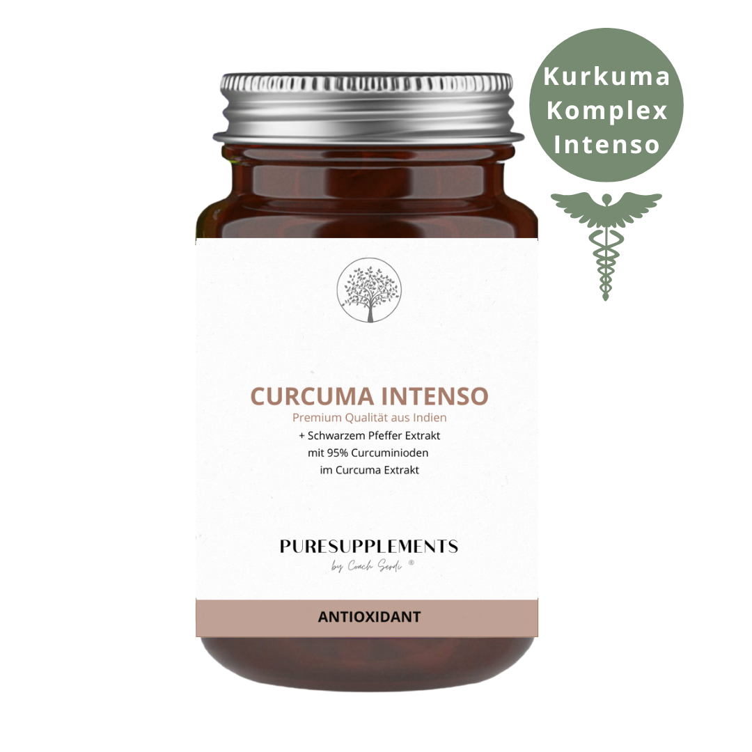 Curcumin Komplex Intenso (Vollspektrum aus longa Curcumaextrakt, Longa Kurcuma Pulver & Schwarzer Pfeffer Extrakt, 95% hoher Anteil an Curcuminoide & Piperin, 180 Kapseln)