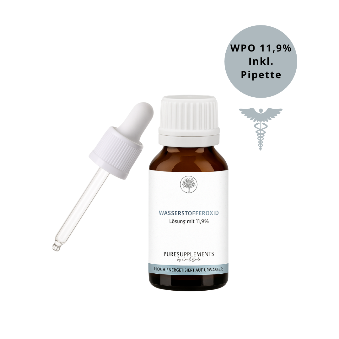 Premium Wasserstoffperoxid H2O2 11,9% hoch energetisiert auf Hexagonalem Urwasser (Warze, wpo, 20ml, Sauerstoff Aktiv, 0% Zusätze)