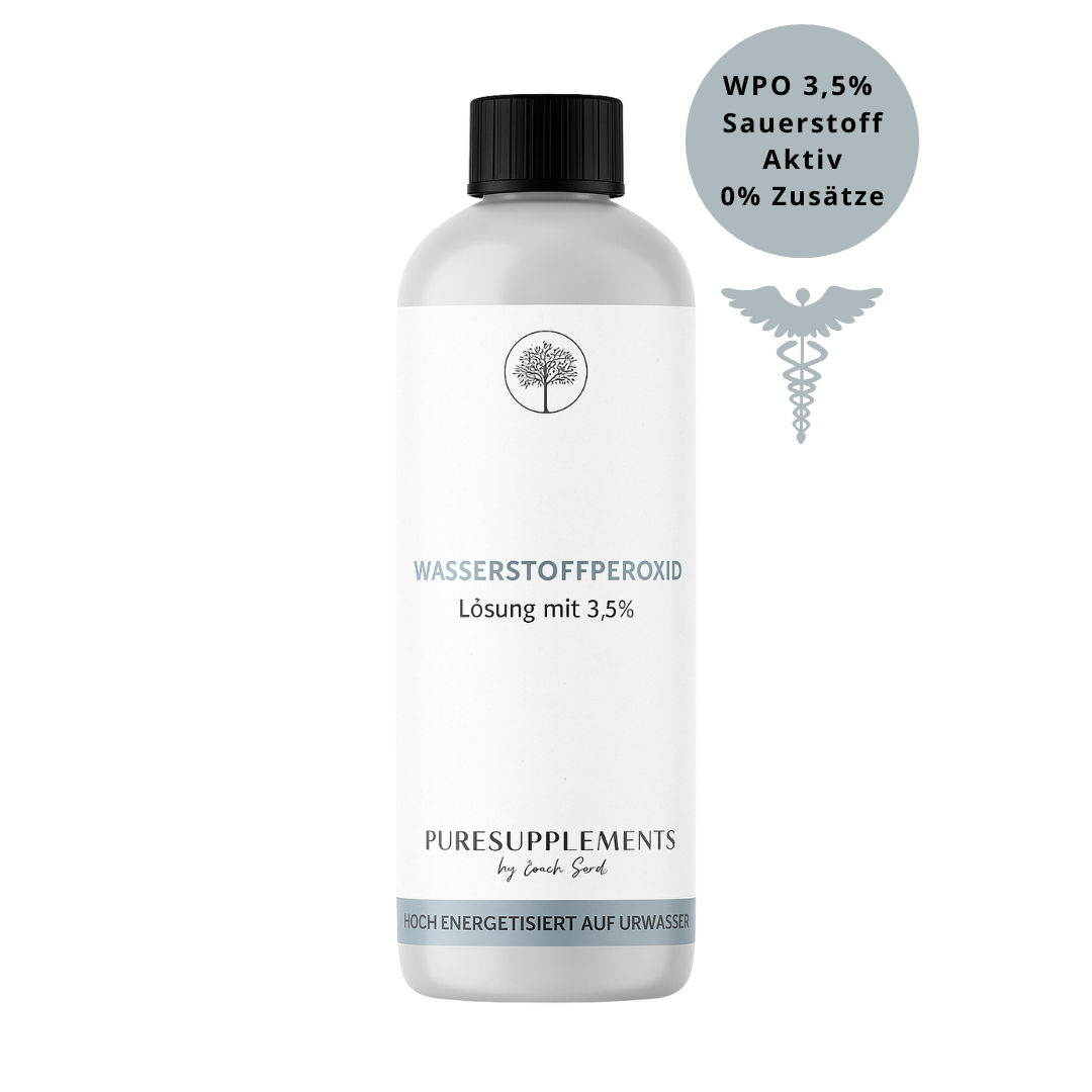 Premium Wasserstoffperoxid H2O2 3,5% hoch energetisiert auf Hexagonalem Urwasser (wpo, Sauerstoff Aktiv, 0% Zusätze, 250ML)