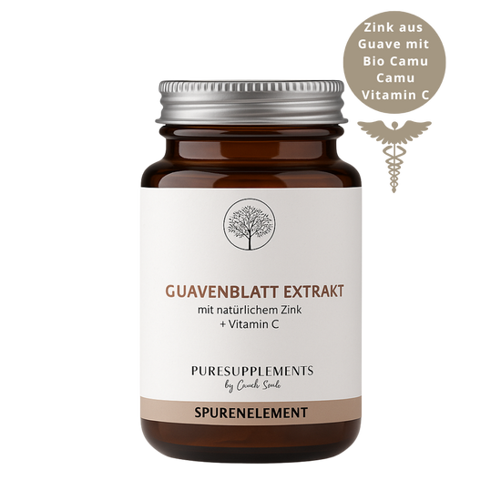 Premium Zink aus  Guavenblätter Extrakt mit Bio Camu Camu (Zink+Vitamin C, Vegan, GMO-Frei, 100% pflanzlich, hohe Bioverfügbarkeit)
