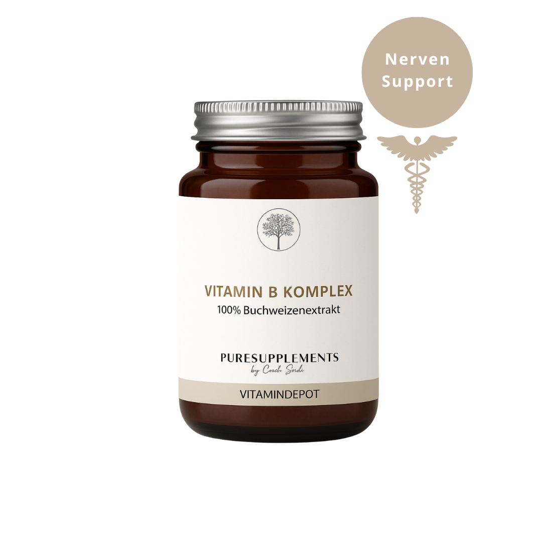 Premium Vitamin B Komplex aus Bio Buchweizen Keimlingen (B1,B2,B3,B5,B6,B7,B9,B12, B, Folsäure Folat)