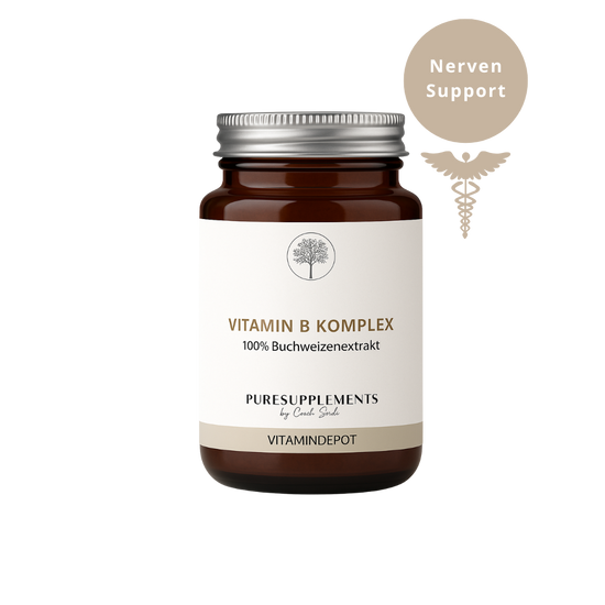 Premium Vitamin B Komplex aus Bio Buchweizen Keimlingen (B1,B2,B3,B5,B6,B7,B9,B12, B, Folsäure Folat)