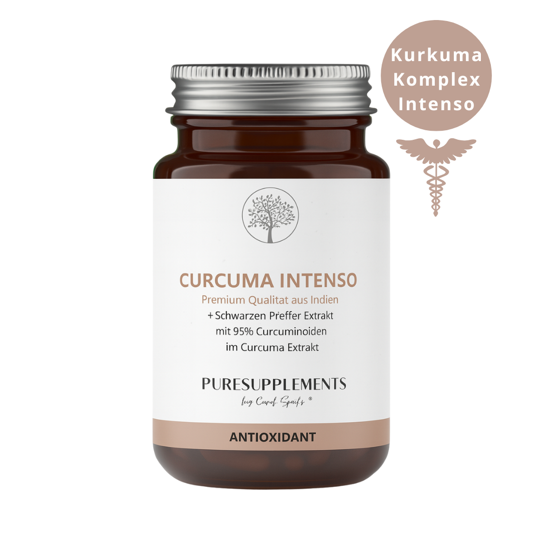 Curcumin Komplex Intenso (Vollspektrum aus longa Curcumaextrakt, Longa Kurcuma Pulver & Schwarzer Pfeffer Extrakt, 95% hoher Anteil an Curcuminoide & Piperin, 180 Kapseln)