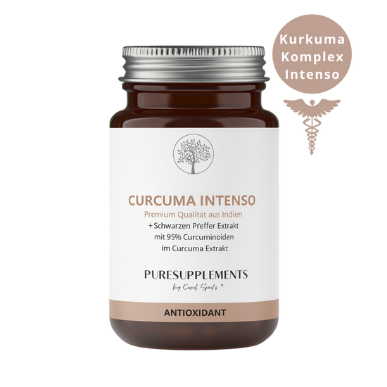 Curcumin Komplex Intenso (Vollspektrum aus longa Curcumaextrakt, Longa Kurcuma Pulver & Schwarzer Pfeffer Extrakt, 95% hoher Anteil an Curcuminoide & Piperin, 180 Kapseln)