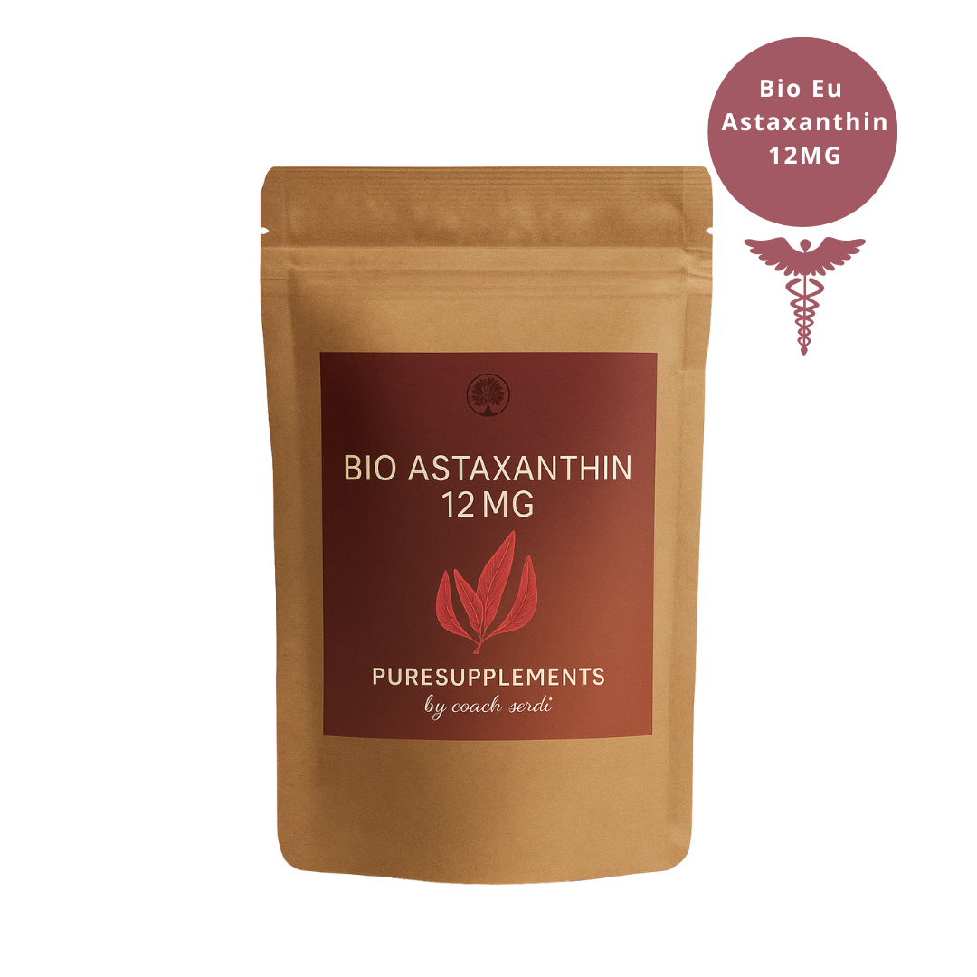 Premium Bio Astaxanthin 12mg mit Bio Olivenöl aus Spitzenanbau Europa (Extra Stark, Hochdosiert, Vollspektrum Komplex, vegan, Kaltpressung nativ, 60 Kapseln)