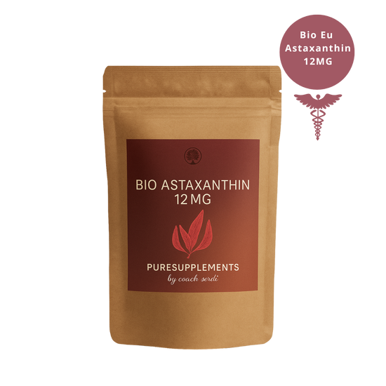 Premium Bio Astaxanthin 12mg mit Bio Olivenöl aus Spitzenanbau Europa (Extra Stark, Hochdosiert, Vollspektrum Komplex, vegan, Kaltpressung nativ, 60 Kapseln)