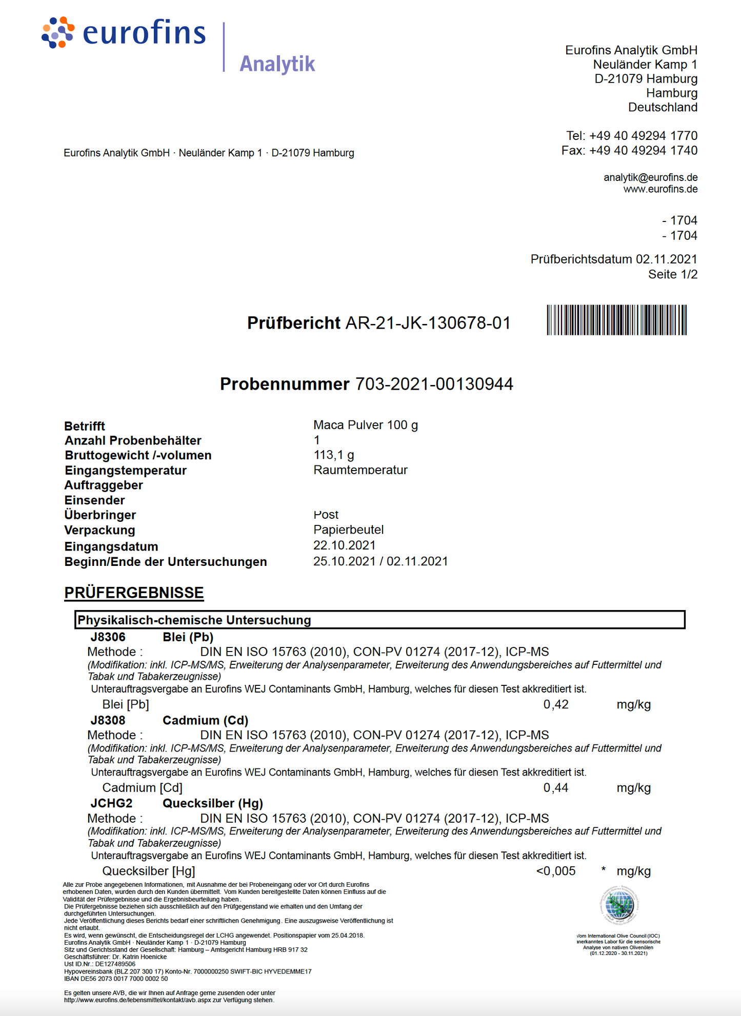 Premium Bio Maca Pulver (Wildsammlung, Rohkost, 250g)