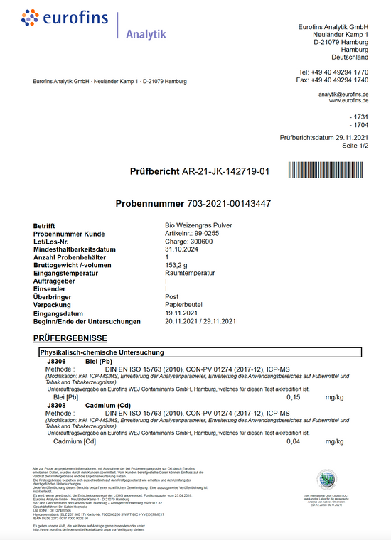 Premium Bio Weizengras Pulver aus Spitzenanbau Deutschland 100g