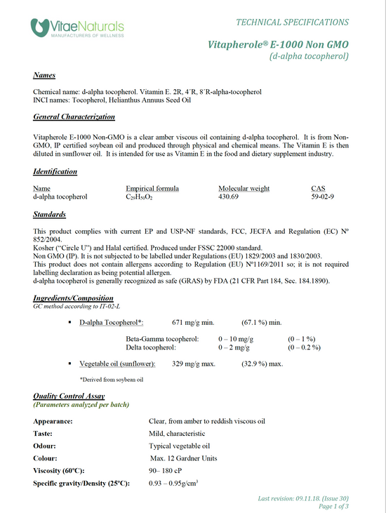 Premium Vitamin E Tropfen (Hautvitamin e, Pflanzlich, 30ml)