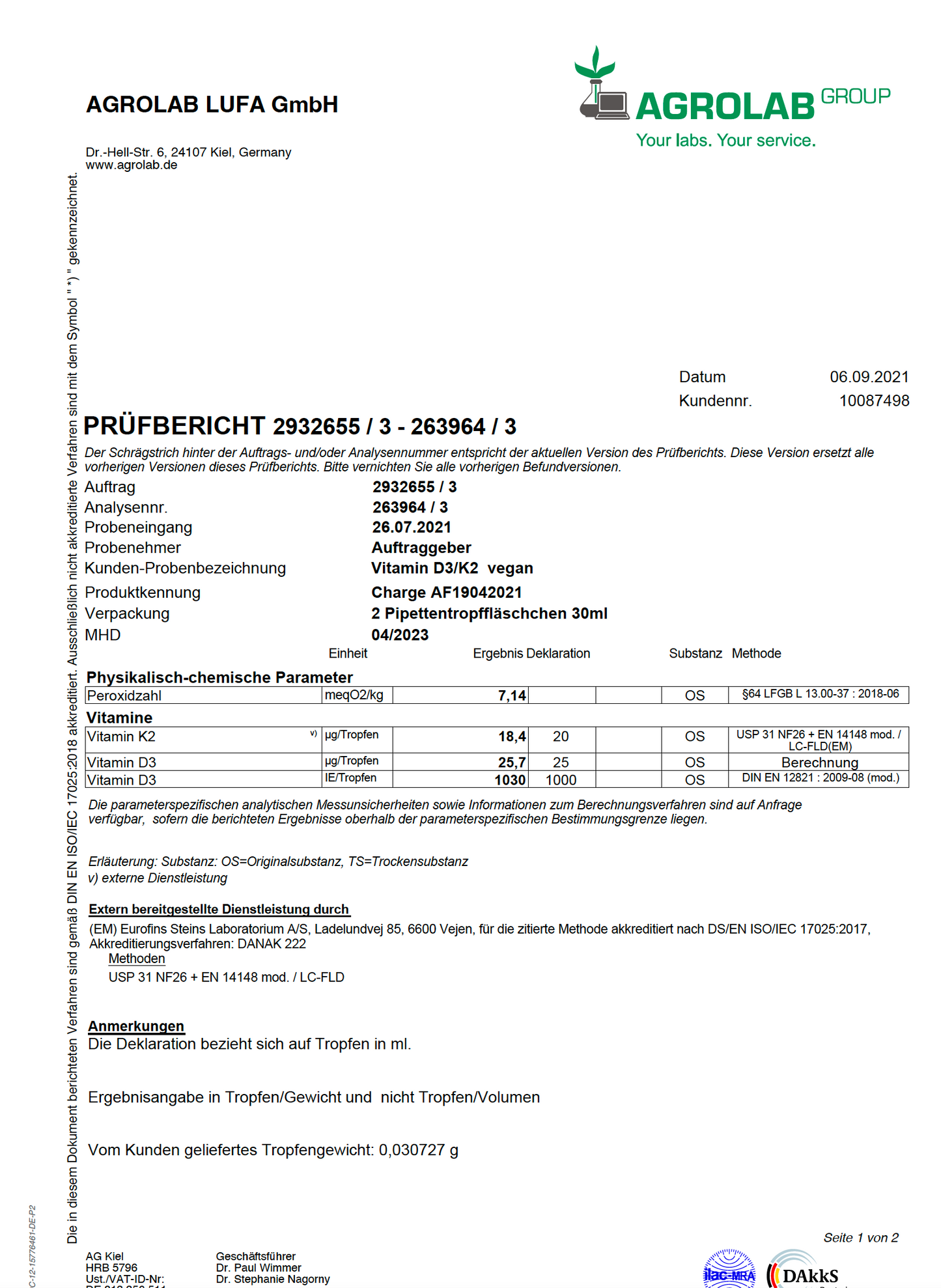 Premium Vitamin D3K2 VEGAN All Trans MK7 Tropfen - 30ML hoch bioverfügbar  mit 1000 Tropfen (Europa, Basic, aus Baumflechten, D3 1.000IE + K2MK7 20ug)