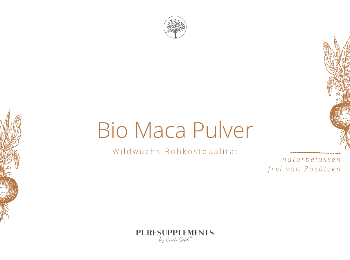 Premium Bio Maca Pulver (Wildsammlung, Rohkost, 250g)