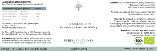 Laden Sie das Bild in den Galerie-Viewer, Premium Bio Magnesium aus Bio Meerlattich Extrakt Wildfang
