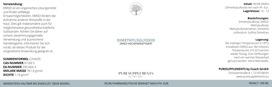 PREMIUM 100% PUR DMSO - HOCH ENERGETISIERT