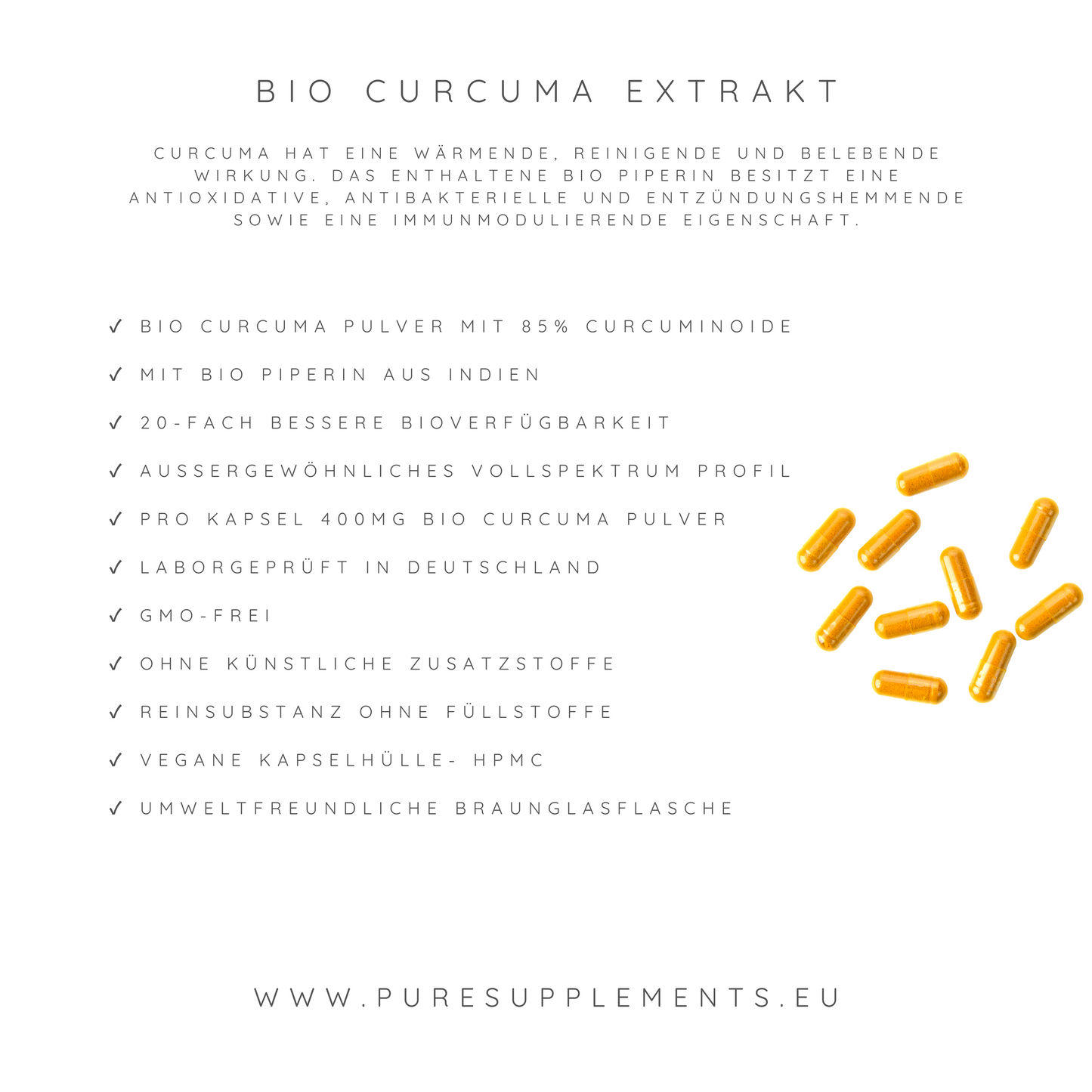 Premium Bio Curcuma Extrakt und Bio Curcuma Pulver mit Bio Schwarzer Pfeffer Extrakt (Bio Kurkuma Vollspektrum Komplex, 95% hoher Anteil an Curcuminoide)