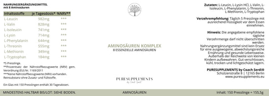 Premium MAP 8-Amino-Komplex aus pflanzlicher Fermentation (8 essenzielle Aminosäuren)